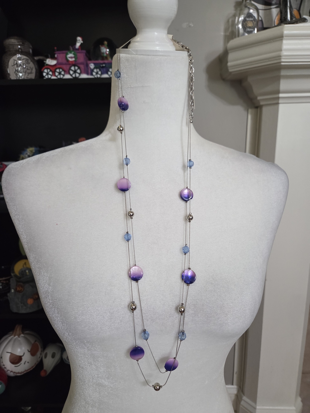 Kim Rogers Purple and Blue Layered Bead Necklace